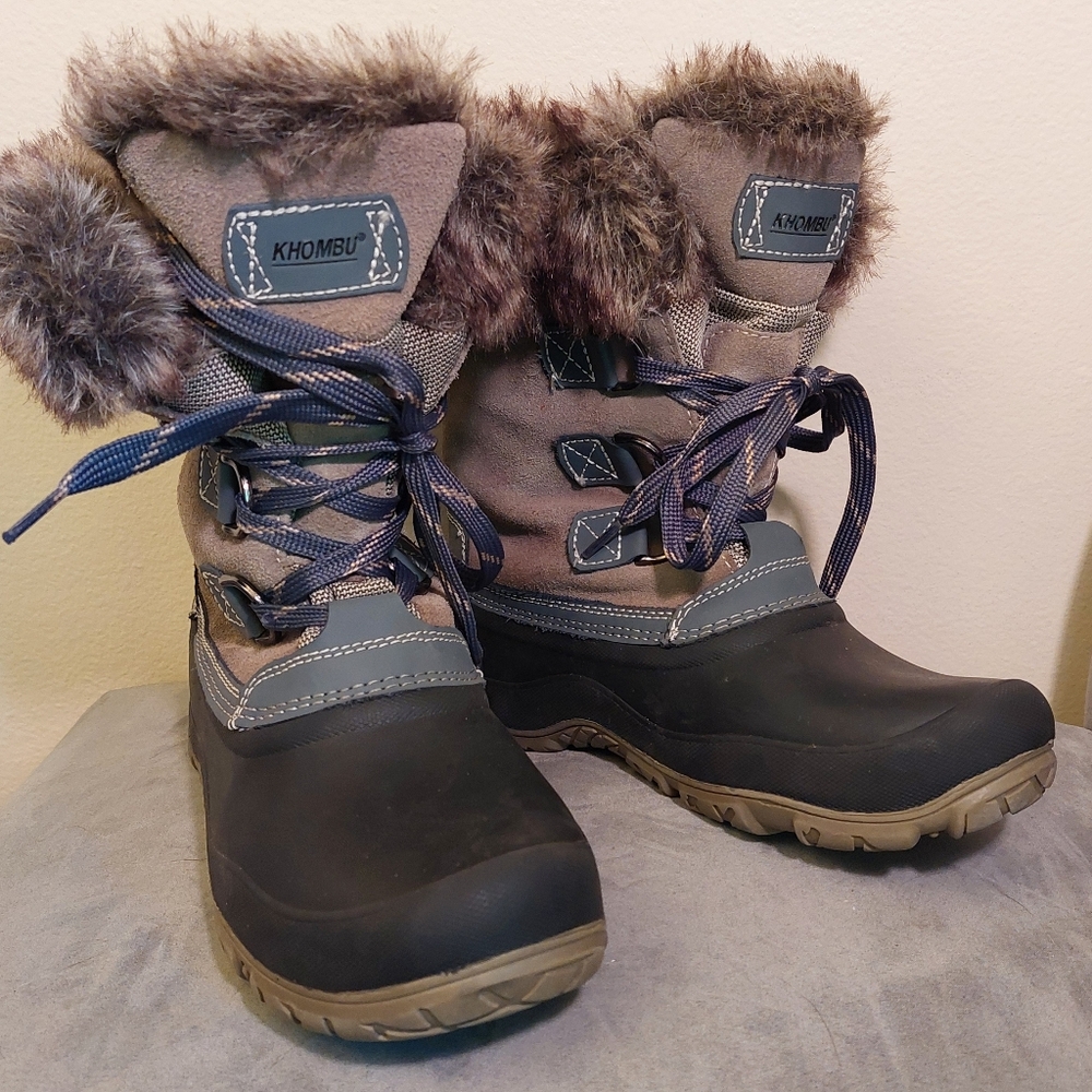 Khombu Slope Women's Winter Boots - Black and Brown, Size 8